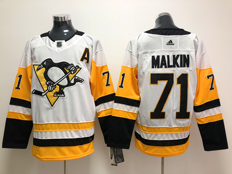 Men's Pittsburgh Penguins Evgeni Malkin #71 White Jersey